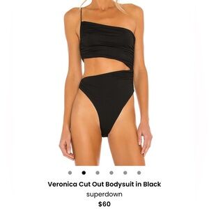 REVOLVE - Superdown - Black Cutout Bodysuit - Size M